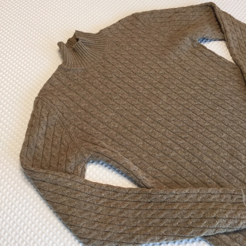Ralph Lauren Cable Knit Wool Cashmere Turtleneck